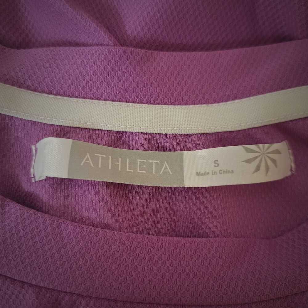 Athleta Fitted Ruched Active Breathe Long Sleeve Purple Women's Top Size S - Picture 3 of 6